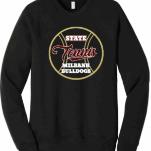 Bulldog State Tennis BELLA+CANVAS Unisex Sponge Fleece Raglan Sweatshirt 3901 BLK