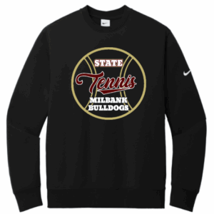 Bulldog State Tennis Nike Club Fleece Sleeve Swoosh Crew NKFD9863 BLK