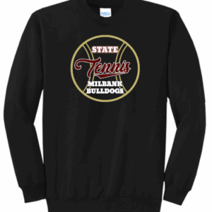 Bulldog State Tennis Port & Company Core Fleece Crewneck Sweatshirt PC78 BLK
